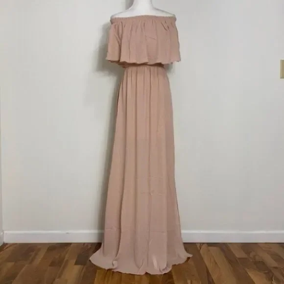 NEW Show Me Your MuMu Hacienda Formal Bridesmaid Maxi Dress Cream Size Medium - Picture 5 of 12